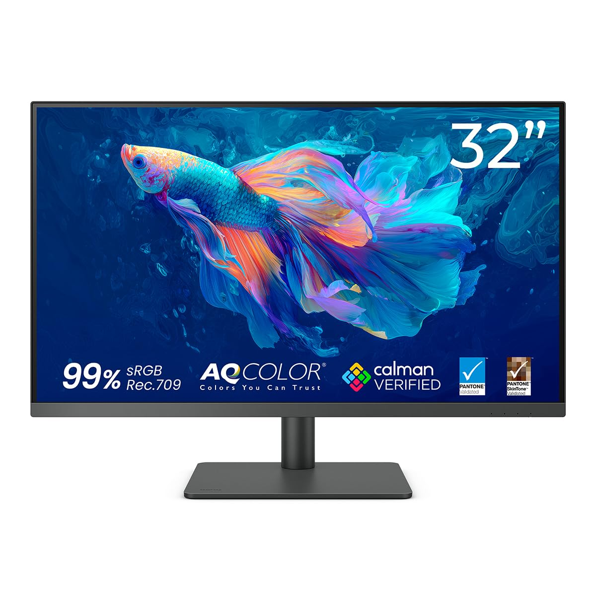 BenQ Creative Pro PD3205U 31.5-inch 4K UHD Professional Designer Monitor – IPS, HDR10, 99% sRGB, USB-C 90W - front view